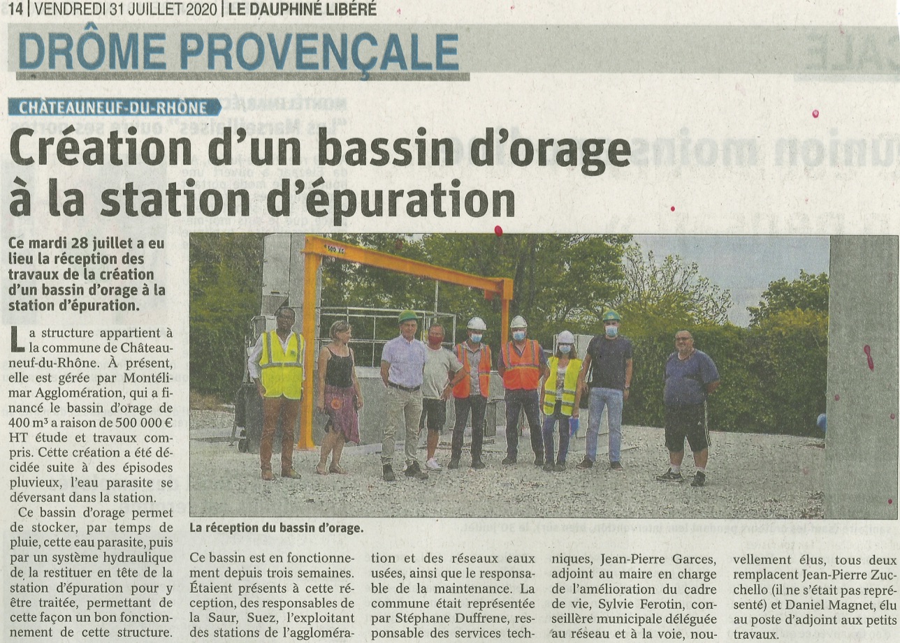 Chateuneuf-du-rhône : Création d’un bassin d’orage à la station d’épuration